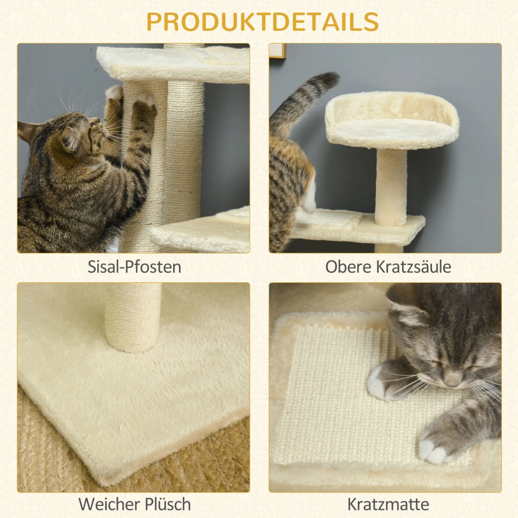 Tiragraffi per Gatto con Piattaforma ¨C Minimal ¨C Beige 100 cm