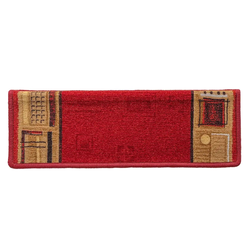 Tappetini Autoadesivi per Scale 15 pz | Gradini per Scale 65x21x4 cm Rossi