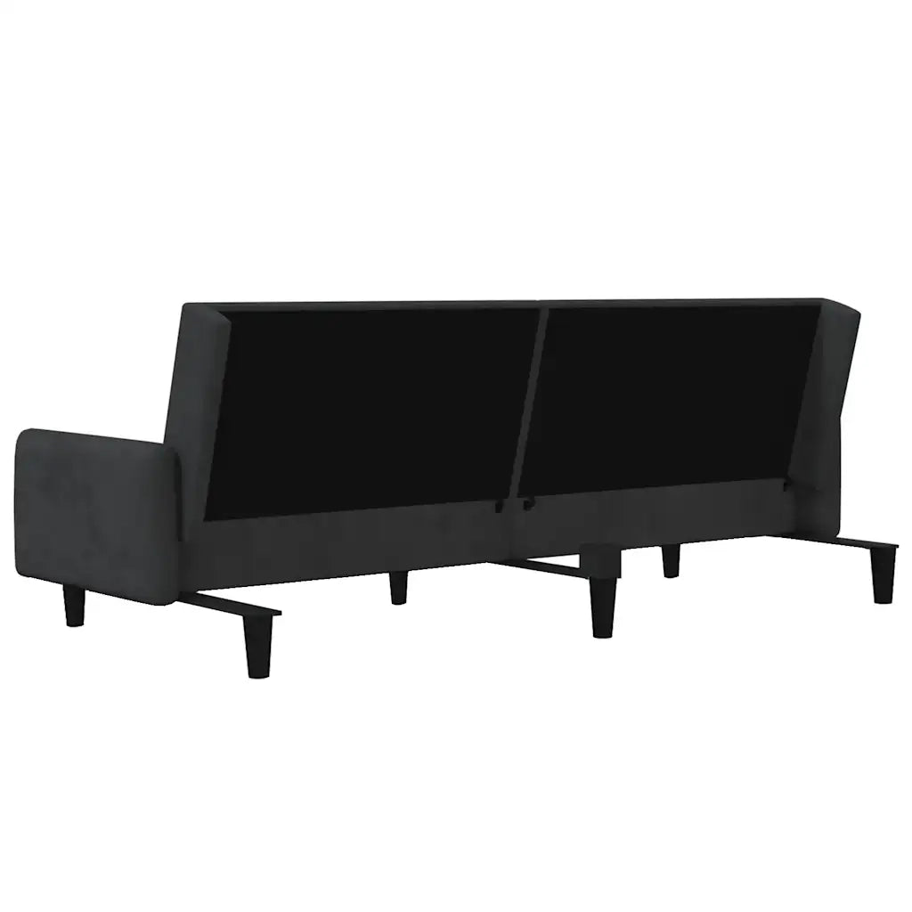 Divano letto | Sof¨¤ letto | Letto singolo a 2 Posti Nero in Velluto
