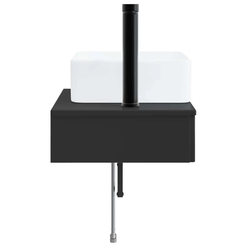 Lavabo da Parete Nero 50 x 41 x 39 cm Legno ingegnerizzato 890189