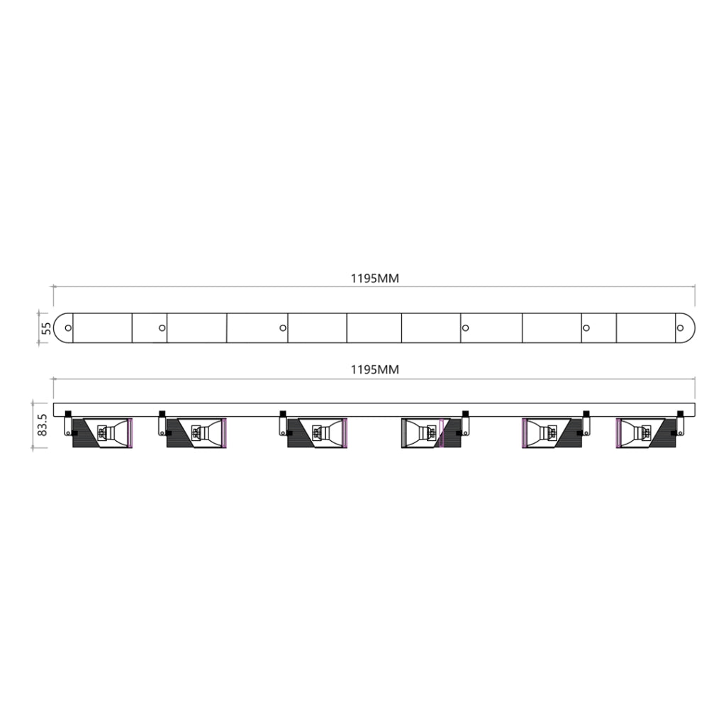 Barra soffitto 6 faretti bianco/cromo GU10 8W Milagro