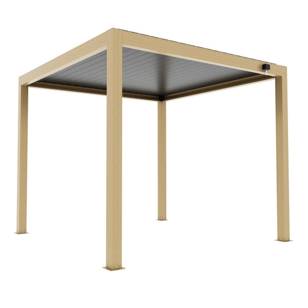 Pergola bioclimatica Atena effetto legno 3x4x2h