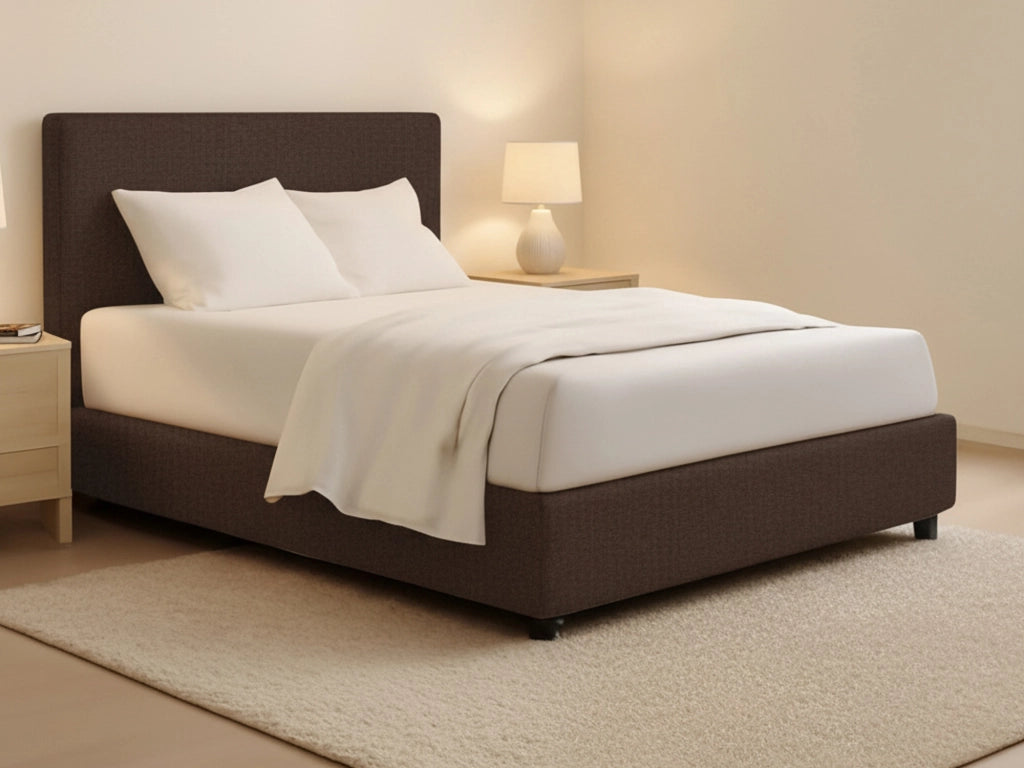 Lichfield, Letto Matrimoniale Sfoderabile Made in Italy, Marrone