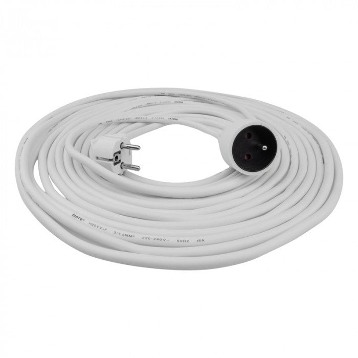 Prolunga elettrica 1 presa 10 m 3x1,5 mm² bianca Ecolight