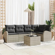 Set di divani con cuscino 6 pcs Grigio chiaro Poliestere 3346052