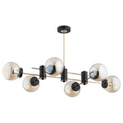 Lampadario Alfa Sola 6xE14 nero ottone sfere vetro