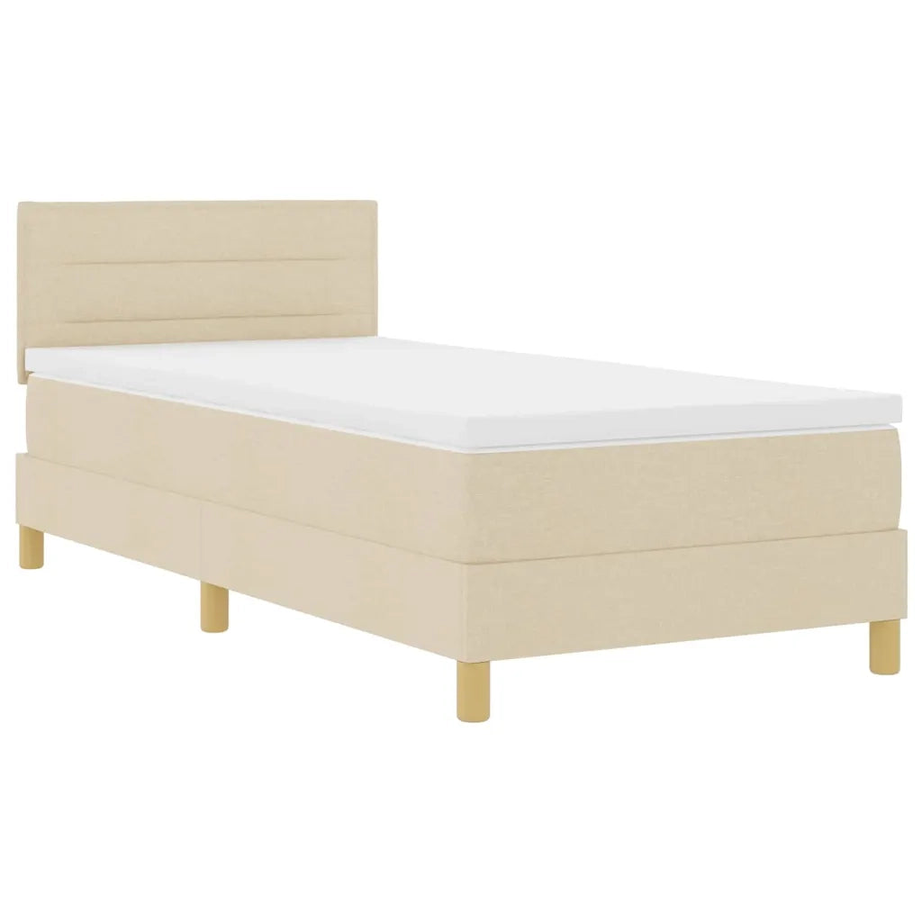 Letto a molle con cuscino Crema 80 x 200 cm Tessuto 3338802