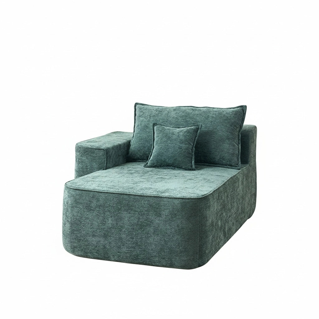 Chaise longue confortable - Xylo - Cuscini e tasche laterali, verde
