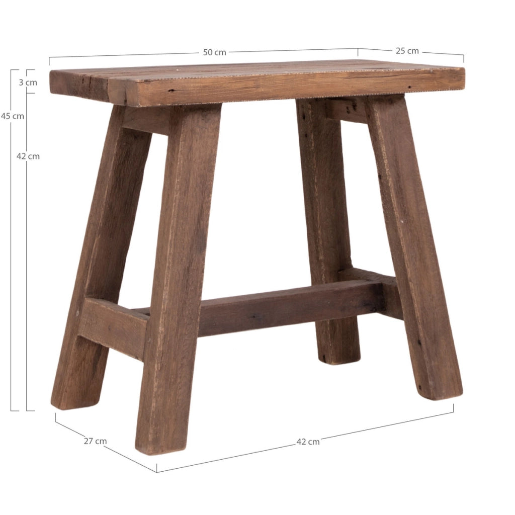 Tavolino Barcelona, Marrone, Legno, 25x50x45 cm