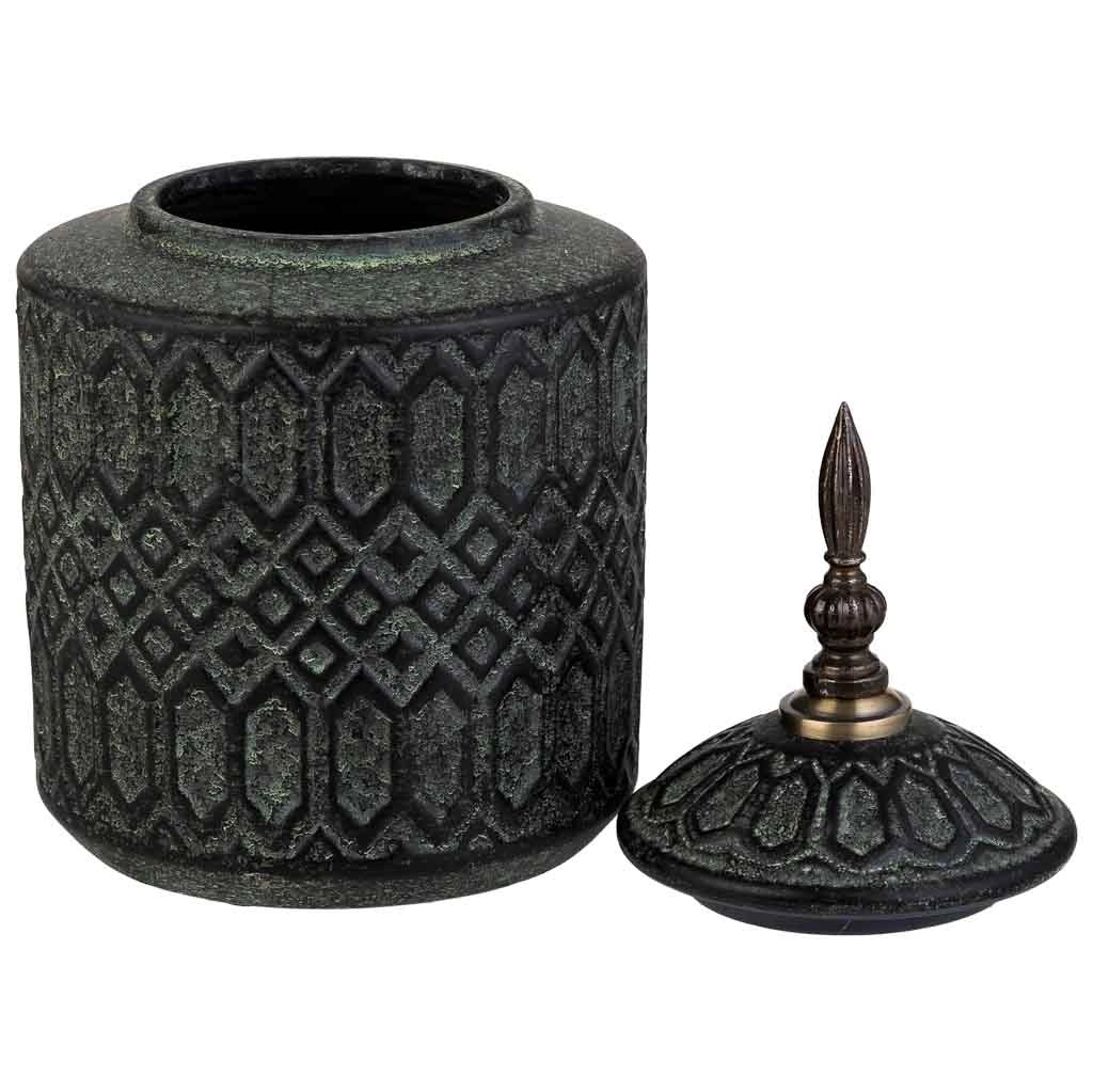 Vaso in ceramica nera, D15,5x31h cm