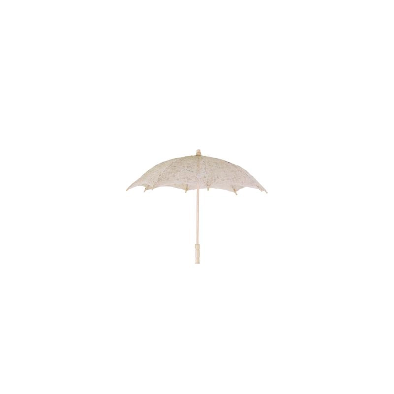 Ombrello pizzo traforato crema cm ø60x4h44