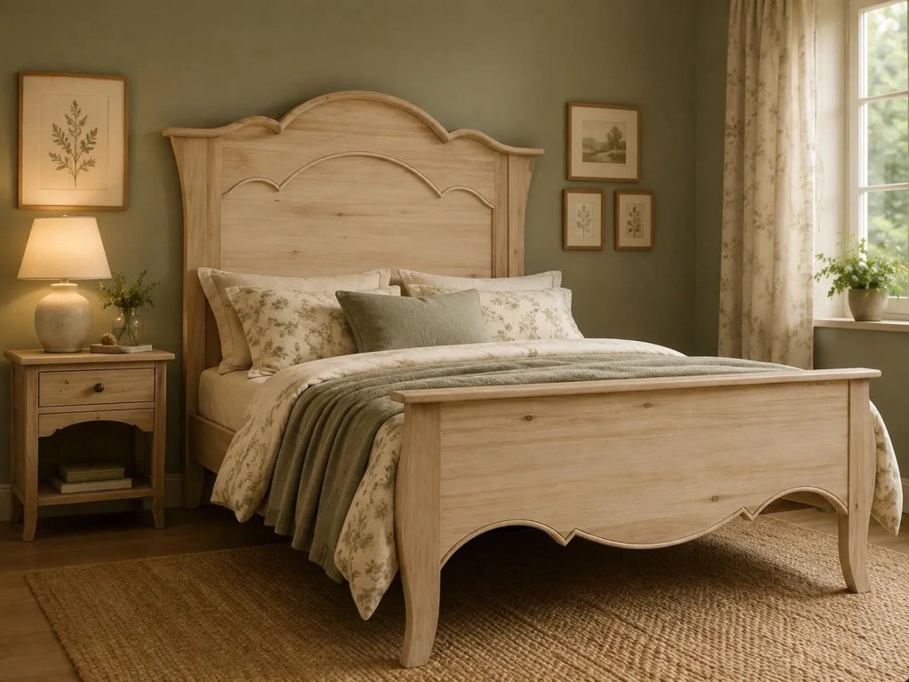 Letto 1 piazza e mezza arte povera legno grezzo 157x211x119 - Mobili 2G