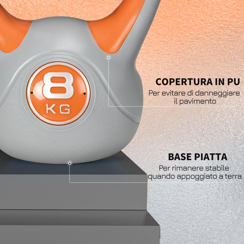 Kettlebell 8 kg ¨C Minimal ¨C Arancione 20x14x24 cm