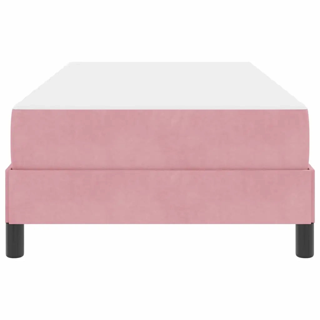 Letto a molle con materasso Rosa 100 x 220 cm Tessuto 3398784