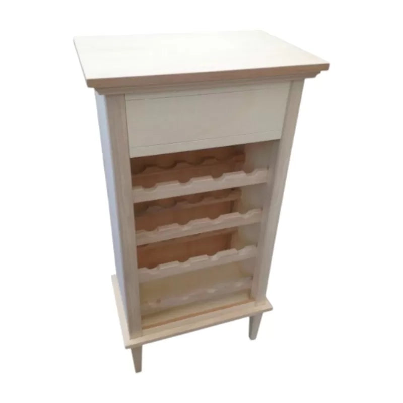 Porta bottiglie in legno cassetto finto con particolare vassoio aperto 54x37x105 (1214) - Mobili 2G