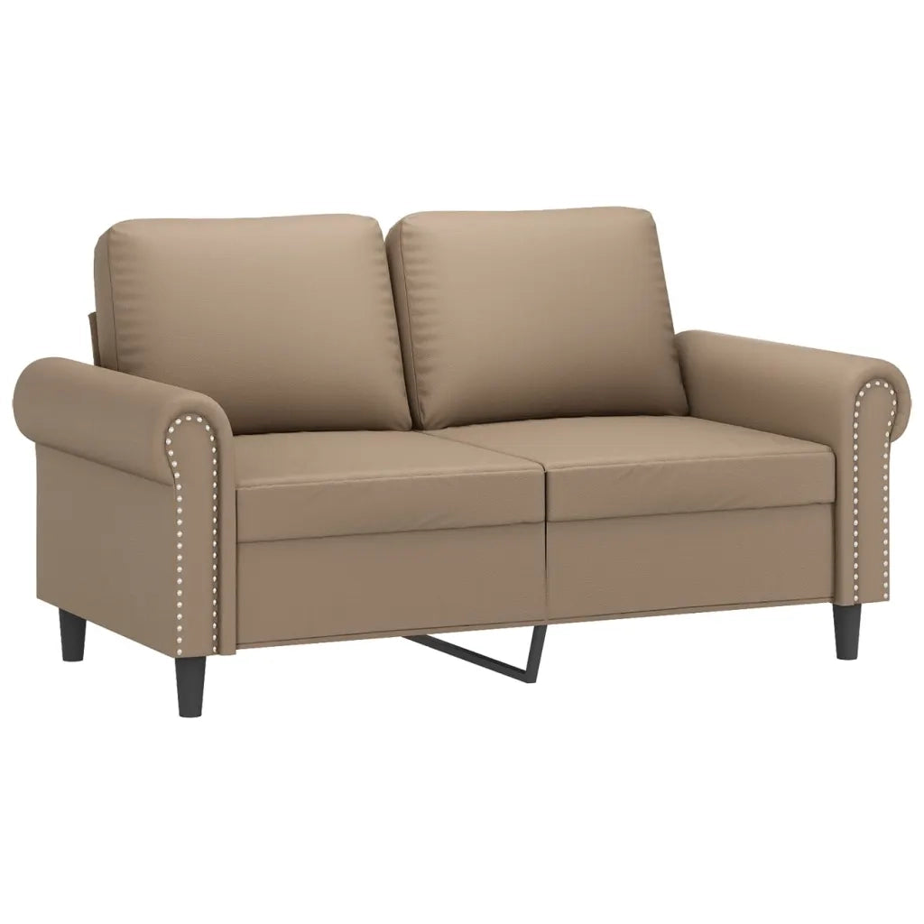 Divano a 2 Posti con Cuscini Cappuccino 120 cm in Similpelle 3200929