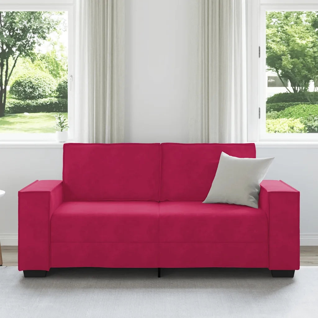Divano a 2 Posti-Sofa 2 Posti Rosso Vino 140 cm in Velluto 316876