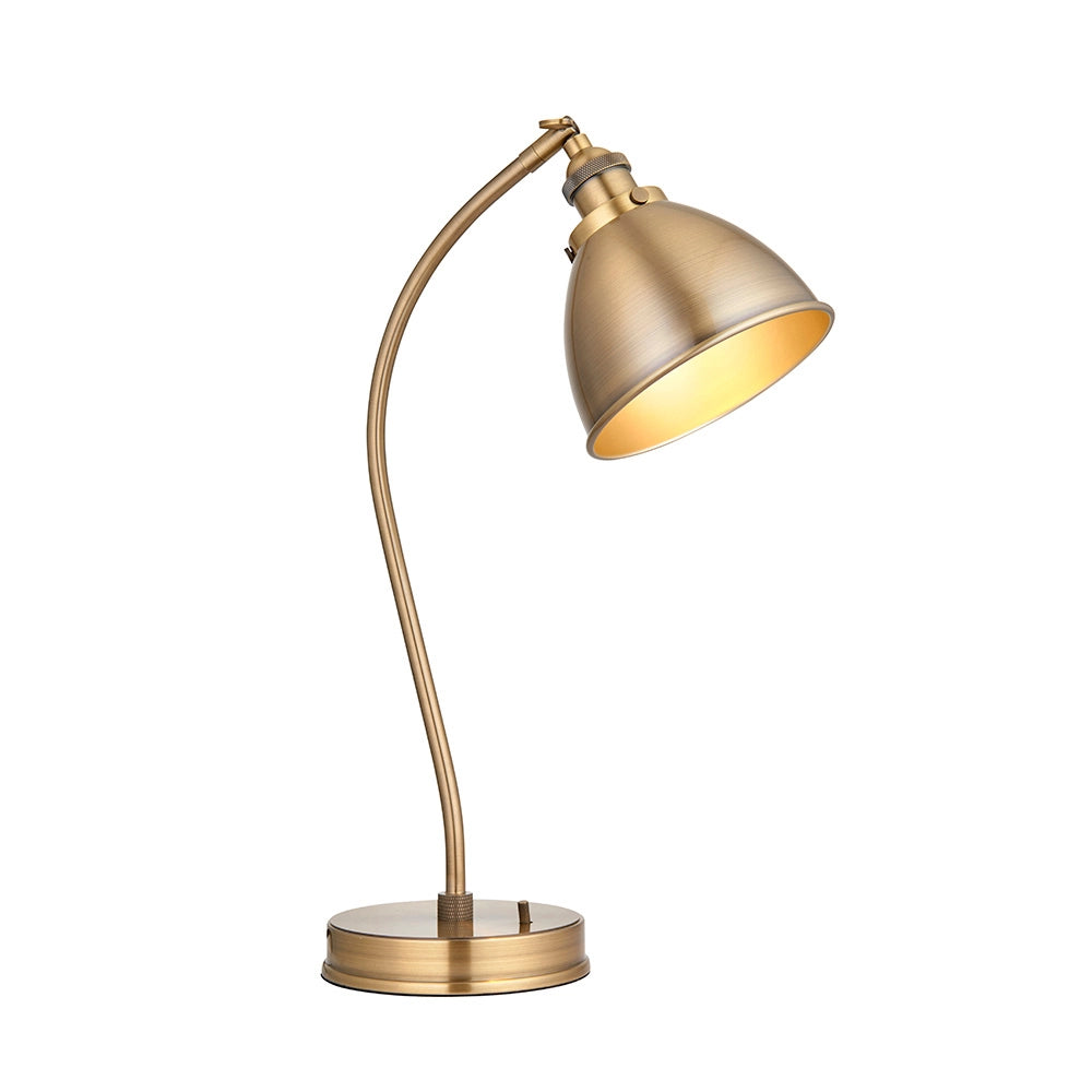 Lampada da tavolo vintage ottone, regolabile E14 Endon