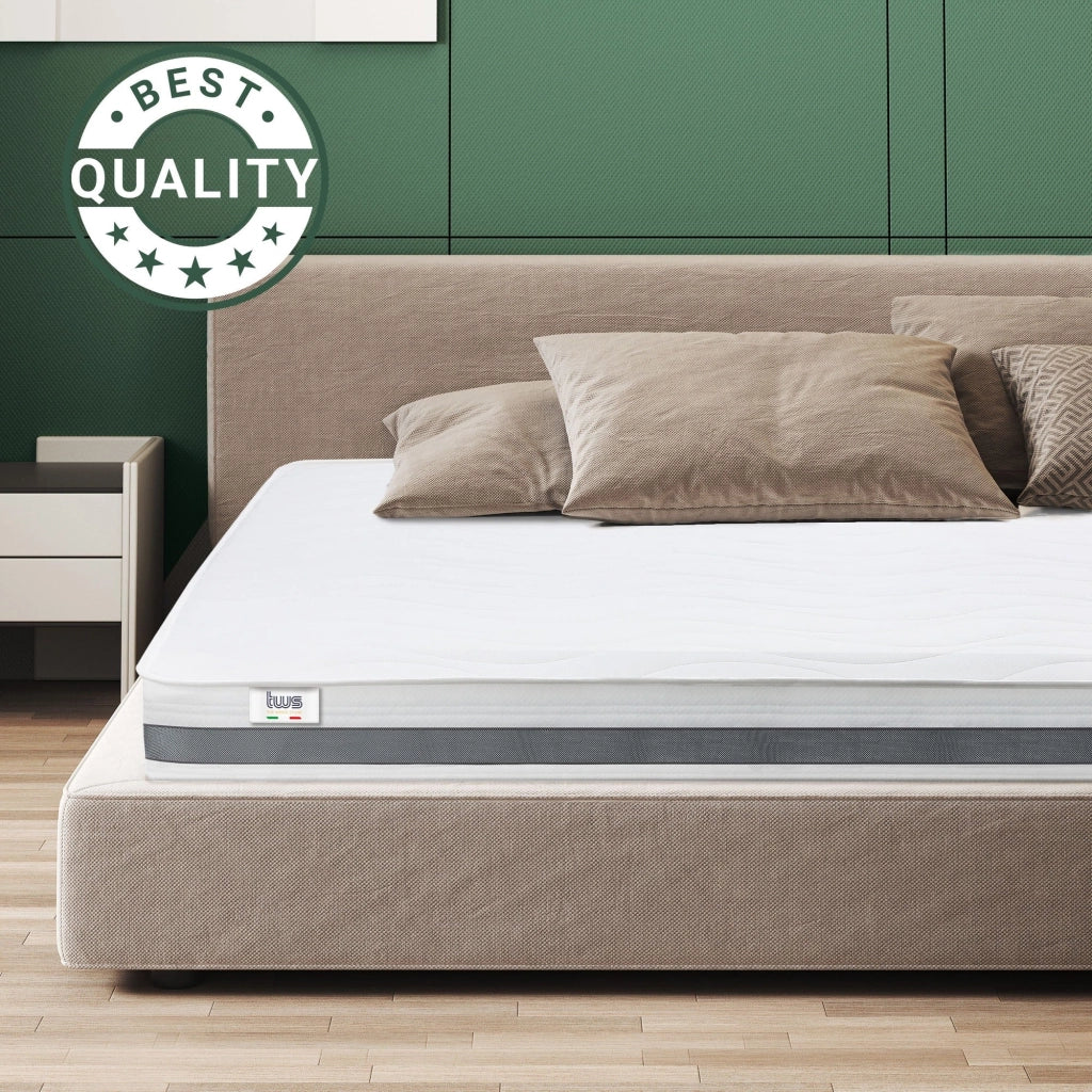 Materasso Singolo 85x195 cm in Memory Antibatterico | Altezza 16 cm | Rivestimento 3D Air in Fibra Ipoallergenica | Materasso Ortopedico a 7 Zone Differenziate Termosensibili