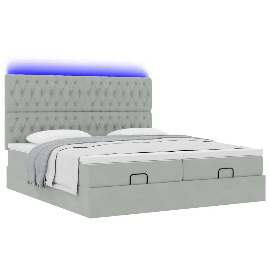 Struttura Letto Pouf con Materassi 180x200 cm Velluto 3314639