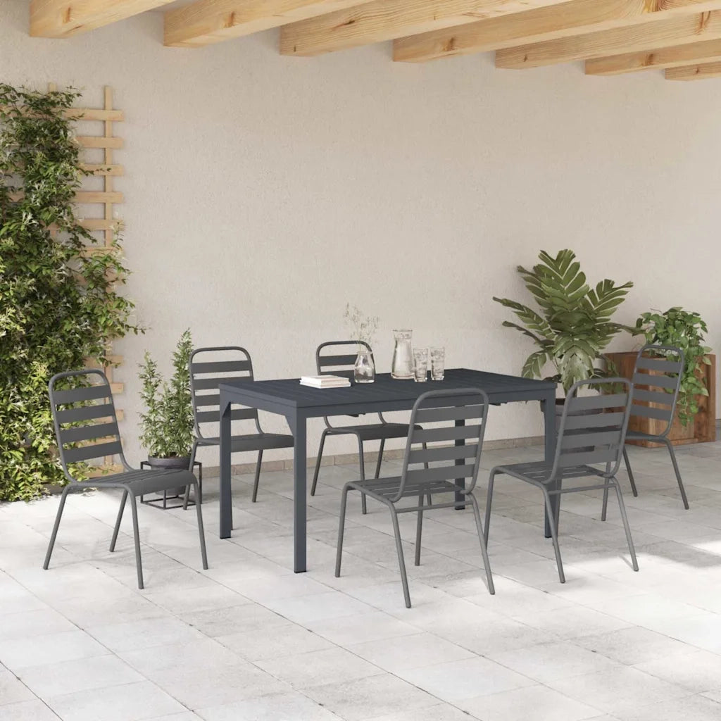Set da Pranzo per Giardino 7 pcs Antracite