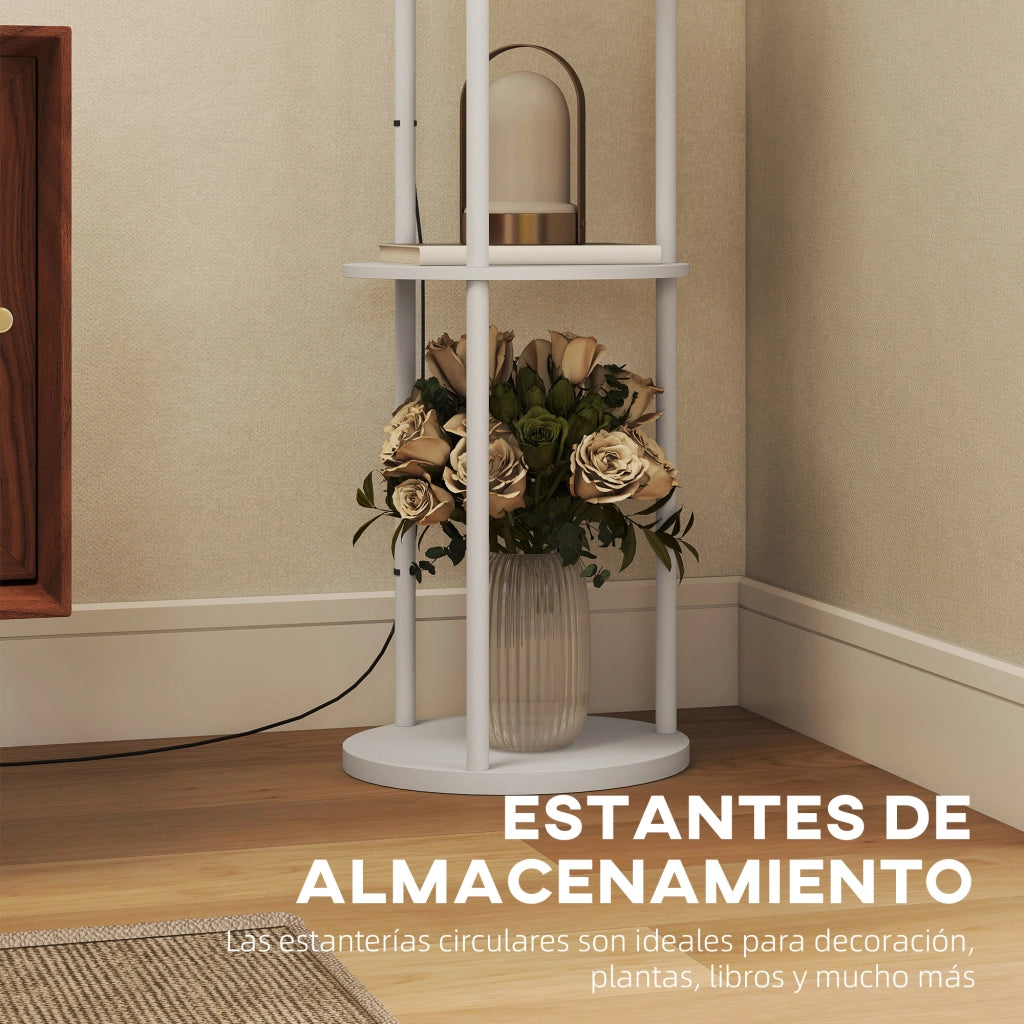 Appendiabiti con scaffale e lampada ¨C zephmum ¨C bianco