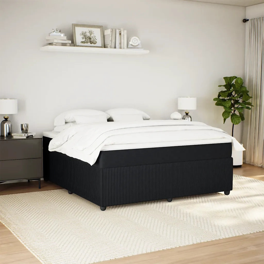 Giroletto a Molle con Materasso Nero 180x200 cm in Velluto 3285658