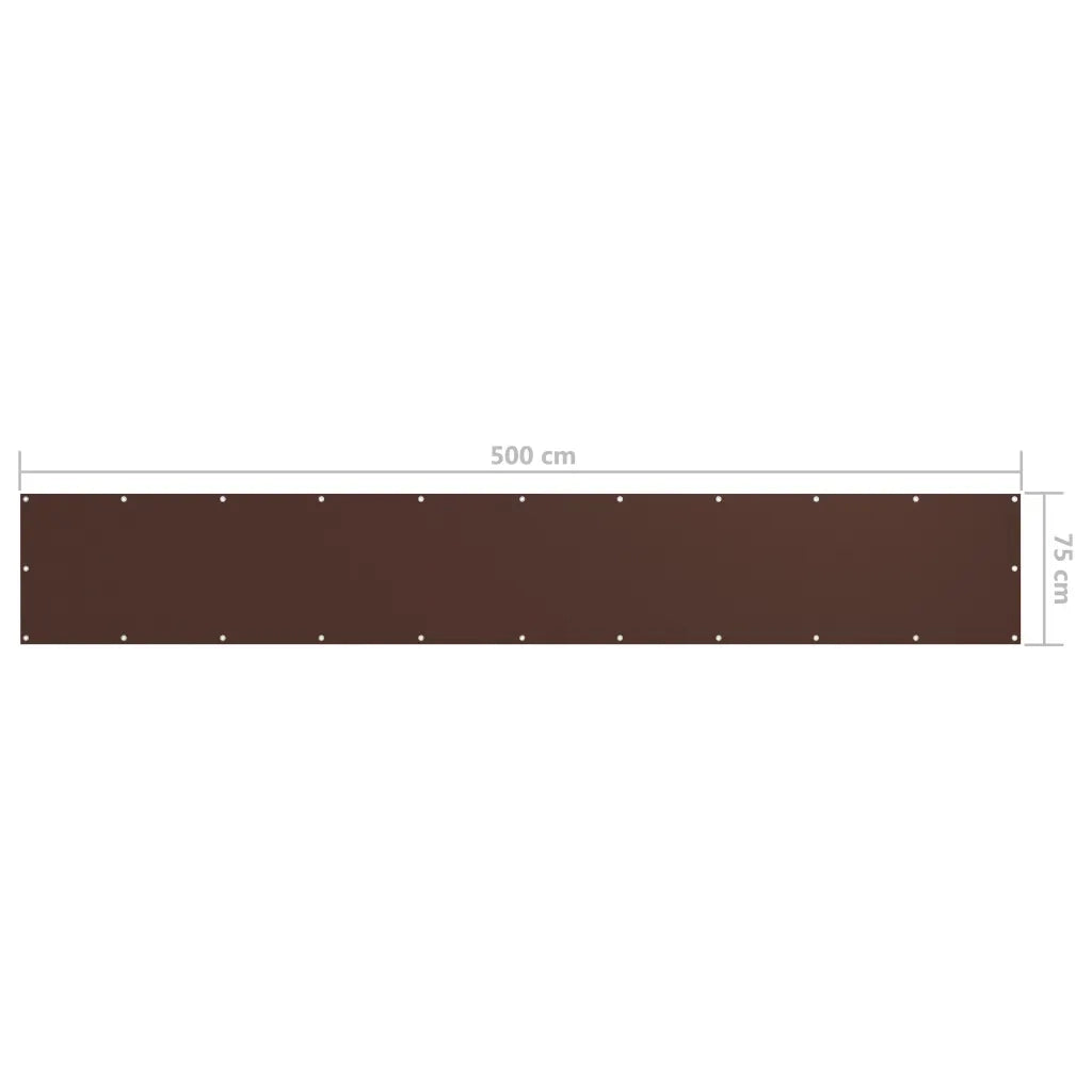 Paravento da Balcone-Divisorio-Divisorio Marrone 75x500 cm in Tessuto Oxford