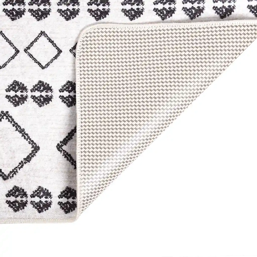 Tappeto Lavabile 190x300 cm Nero e Bianco 337974