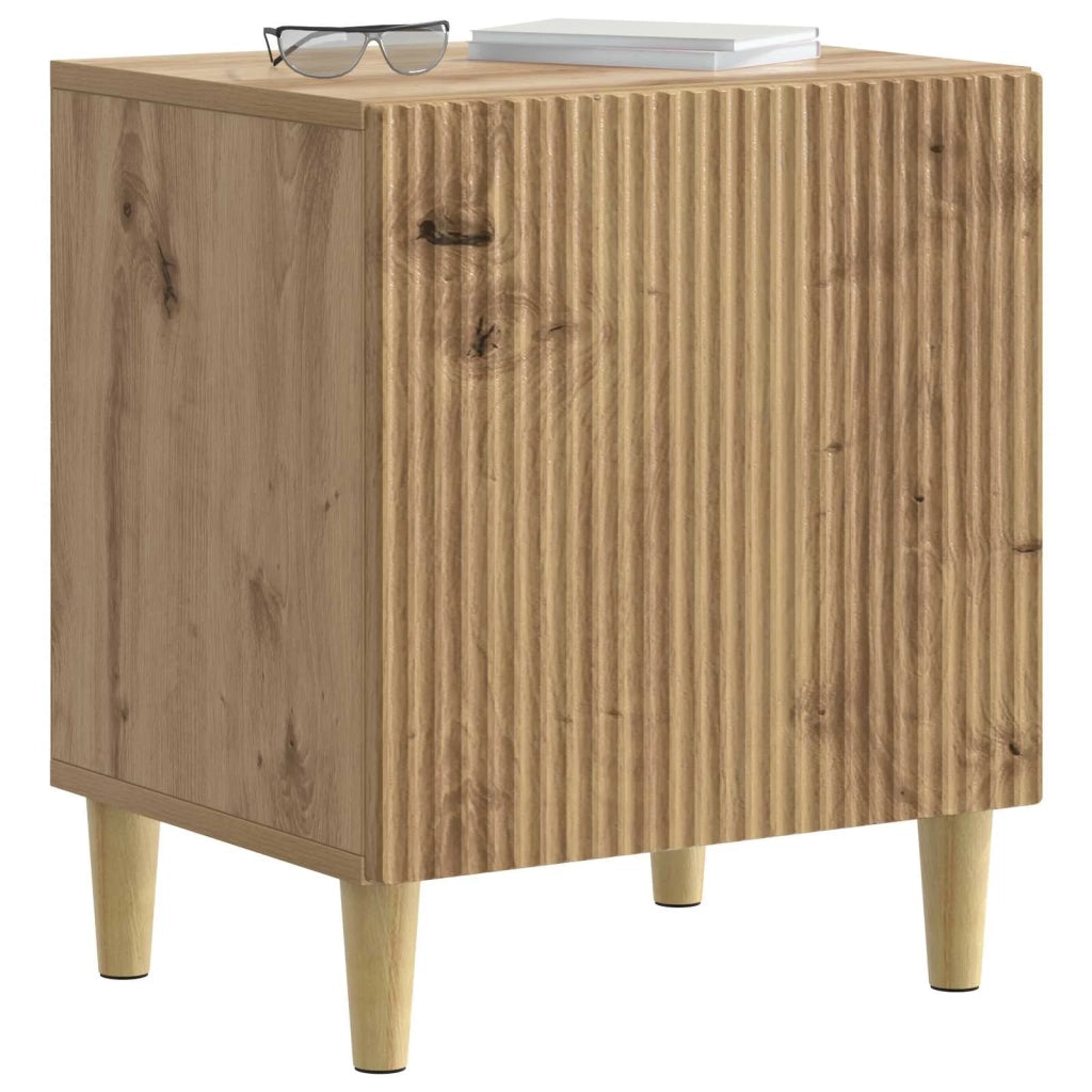 Set di 2 Comodini | Armadio da Notte | Mobiletto da notte Rovere Artigianale 43 x 34,5 x 50 cm