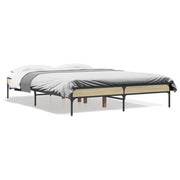 Letto matrimoniale | Letto per adulti | Giroletto Rovere Sonoma 120x200 cm in Legno Multistrato Metallo
