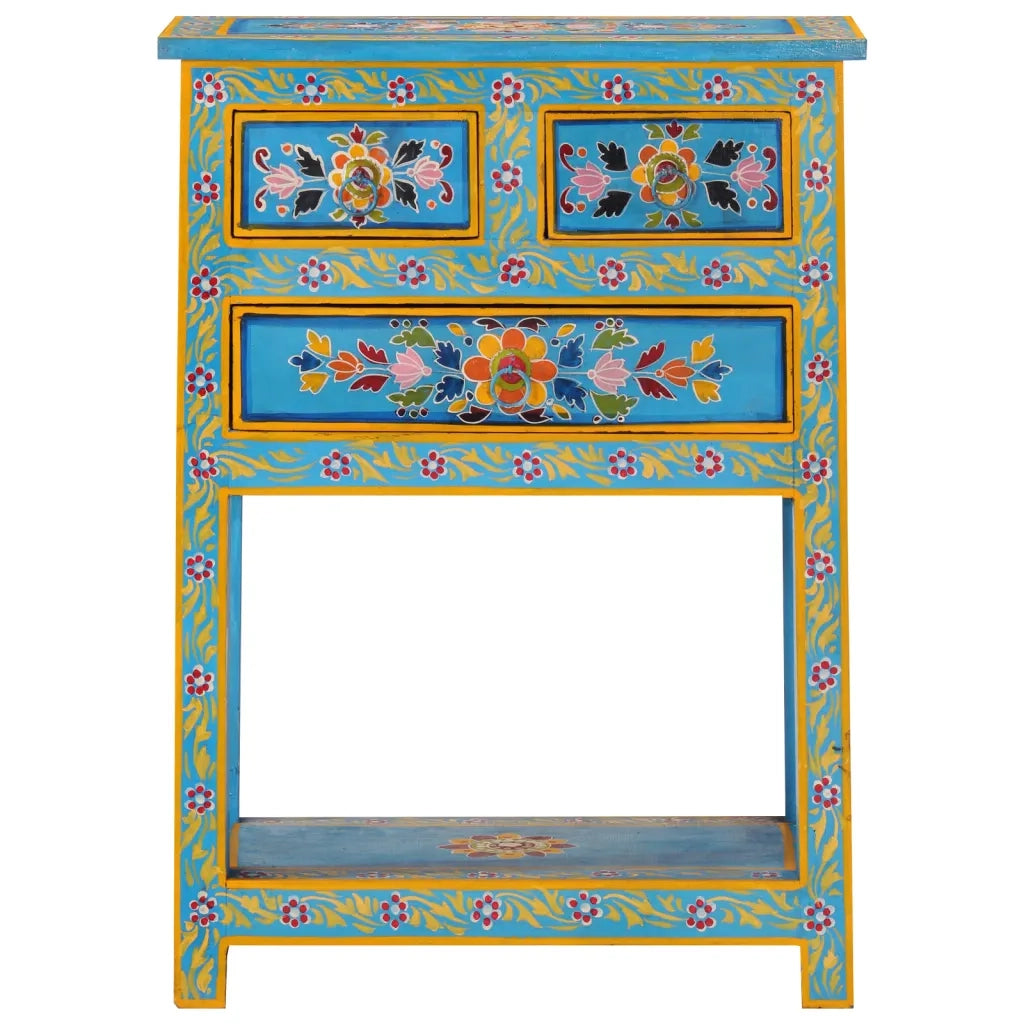 Credenza-Buffet-Armadio da cucina Turchese 55x30x76 cm in Legno Massello di Mango