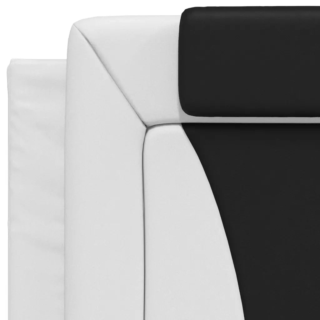 Letto Viana con Materasso Nero e Bianco 90x200 cm in Similpelle