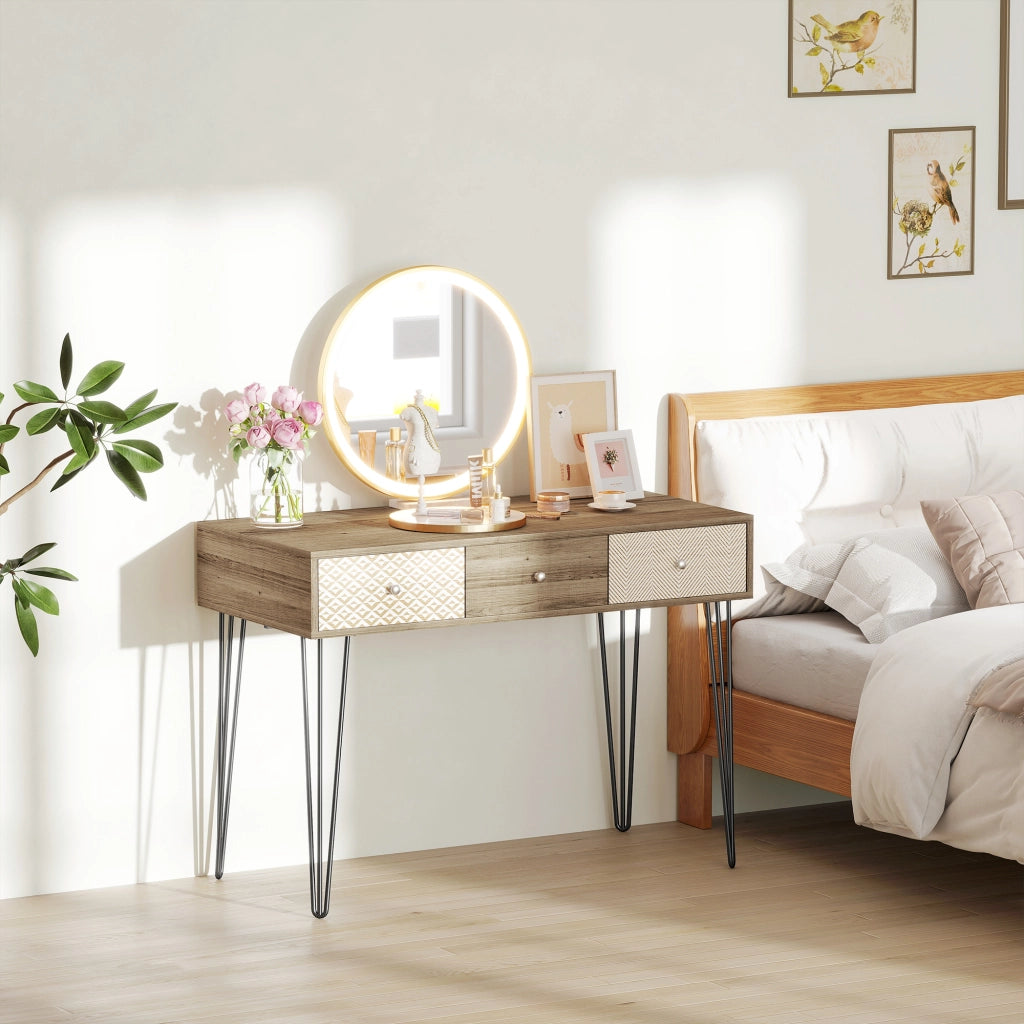 Scrivania con cassetti e gambe forcella ¨C Minimal ¨C 105x50x75 cm Legno