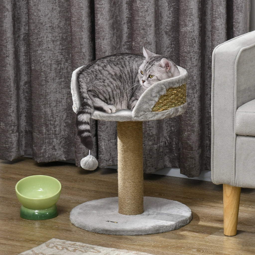 Letto per gatti con albero tiragraffi e cuscino ¨C Minimal ¨C grigio 40x40x49 cm
