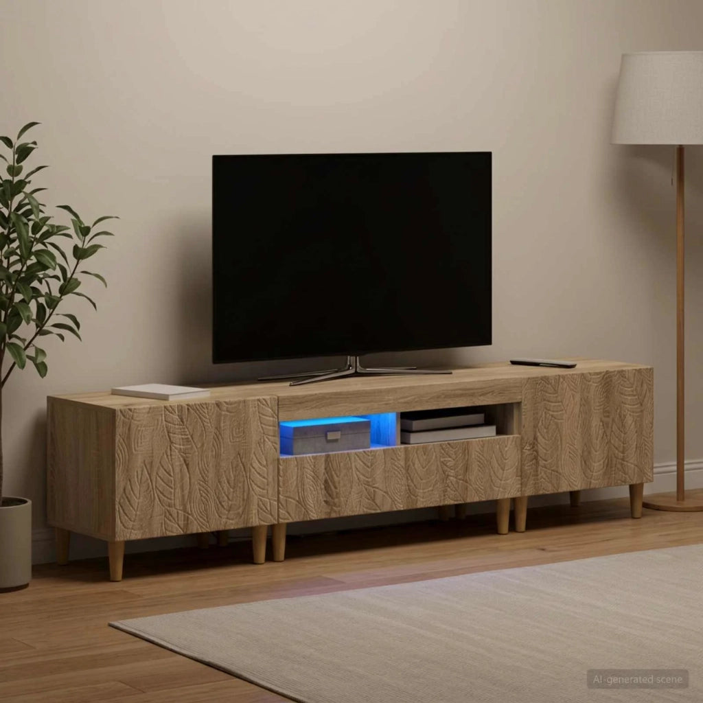Mobile TV LED a 5 pezzi Rovere Sonoma Legno ingegnerizzato 3416759