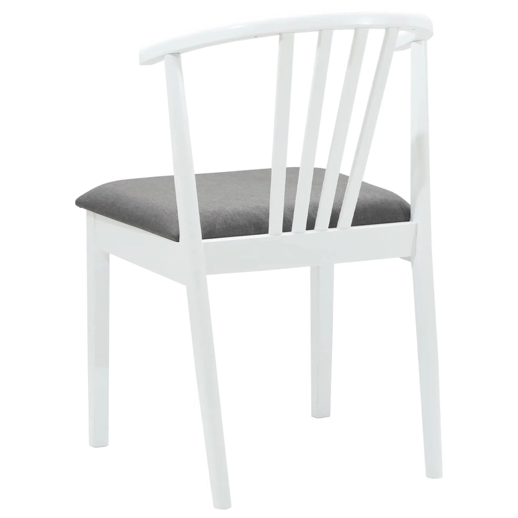 Sedia da pranzo 2 pcs Bianco e Grigio Legno di gomma massiccio