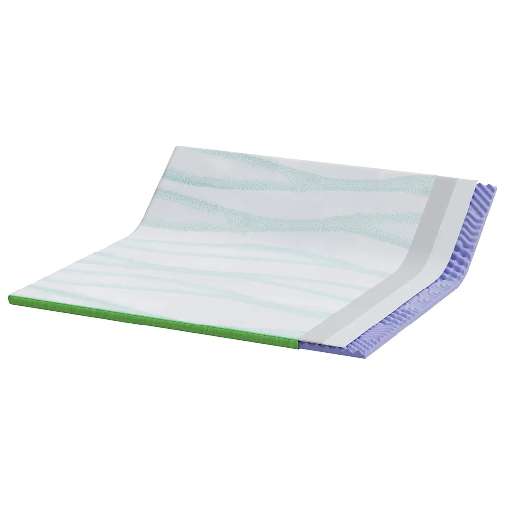 Topper per materasso Bianco e Verde 180 x 200 cm 4106174