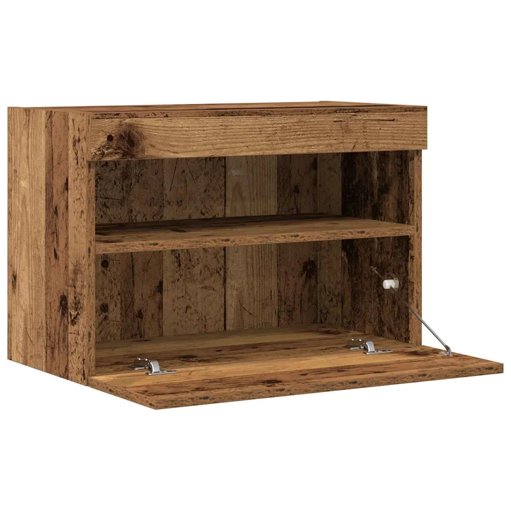 Mobile TV da parete con LED 2 pcs Legno vecchio 60 x 30 x 40 cm 862207