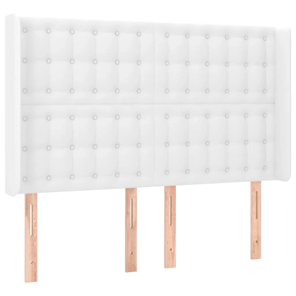 Giroletto Molle con Materasso e LED Bianco 140x190cm Similpelle