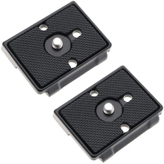 Piattaforma di Rilascio Rapido - 2x Alluminio - Compatibile con Manfrotto 200PL/128RC/141RC - Nero - 51x42x10mm - Resistente allo Shock - Piattaforma per Tripode