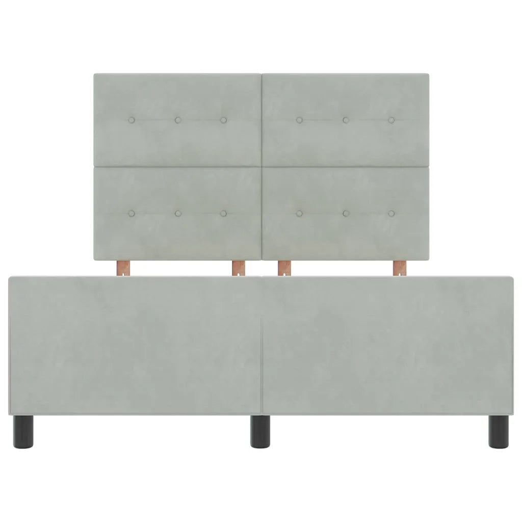 Letto a molle con testiera Grigio chiaro 140 x 190 cm Velluto 3344939