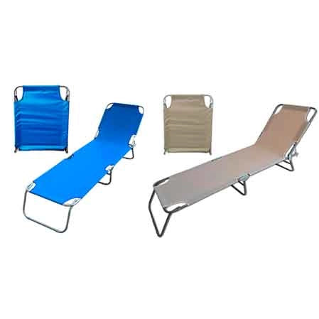 LETTINI DA SPIAGGIA PIEGHEVOLE 187x55x24 cm - Col. Crema