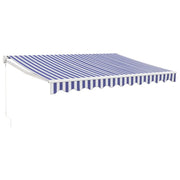 Tenda Sole | Tenda parasole Retrattile Blu e Bianca 3x2,5 m Tessuto e Alluminio