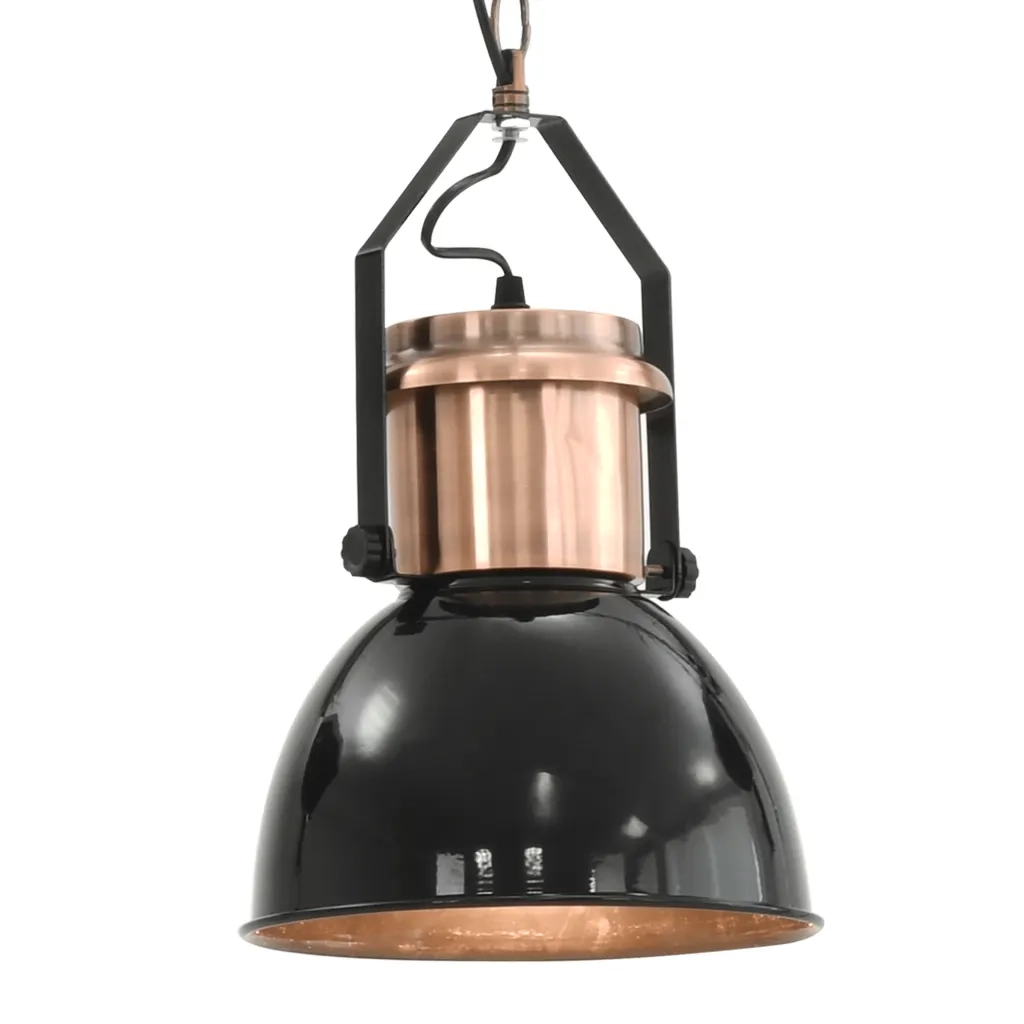 Lampade da Soffitto 2 pz Nero Tondo E27 50868