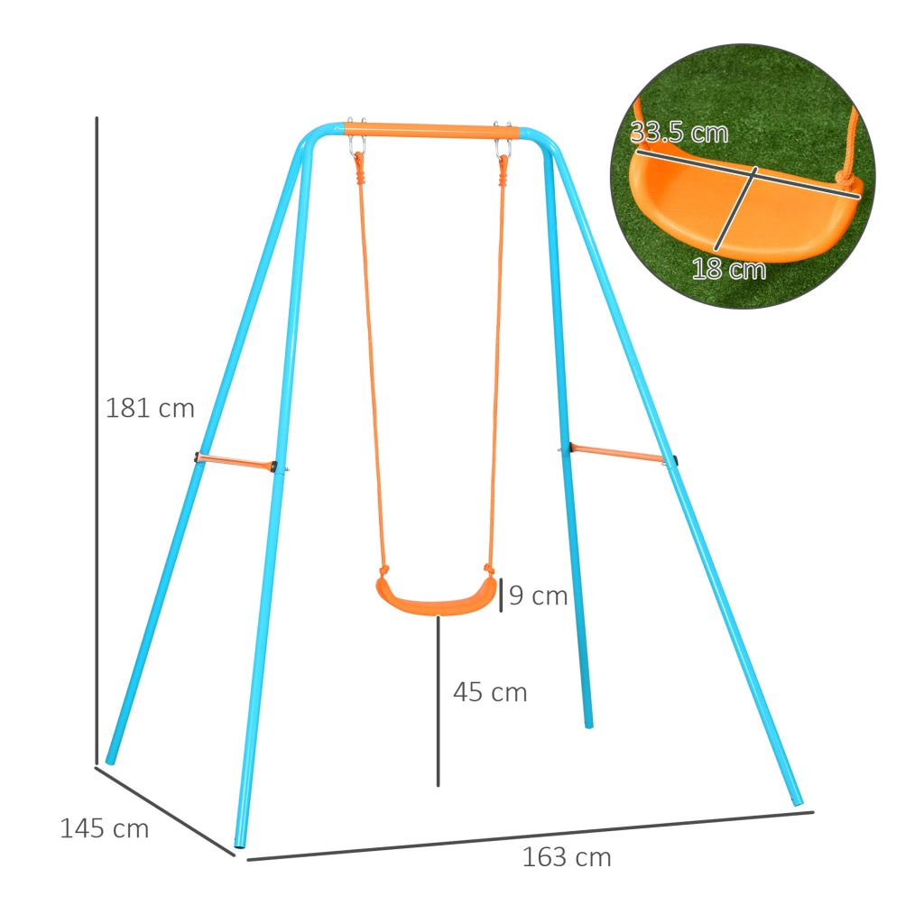 Altalena Giardino Bambini 3-8 Anni ¨C Xylo ¨C Acciaio PE Seggiolino 163x145x181cm