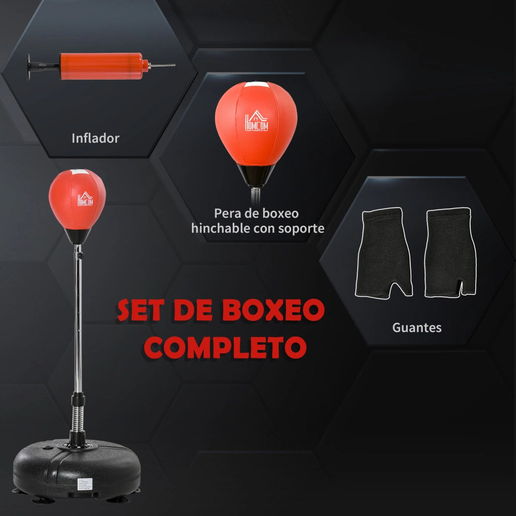 Sacco da Boxe Gonfiabile con Base ¨C Xylo ¨C Altezza Regolabile 133-151 cm con Guanti e Pompa