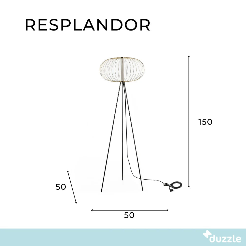 Lampada da terra LED Resplandor in acciaio e acrilico ottone lucido | Duzzle