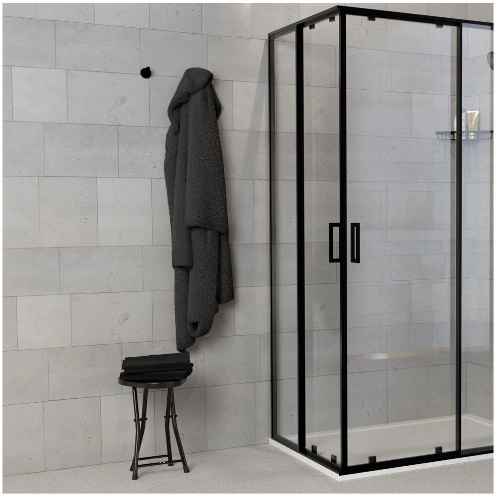 Appendino portasciugamani in acciaio nero opaco Chic Black