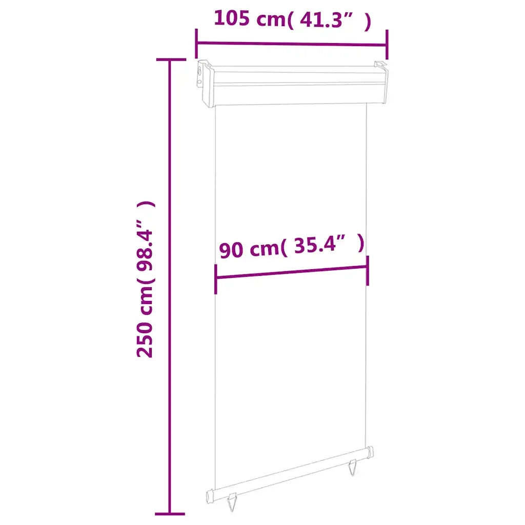 Tendalino Laterale per Balcone 105x250 cm Crema 48413